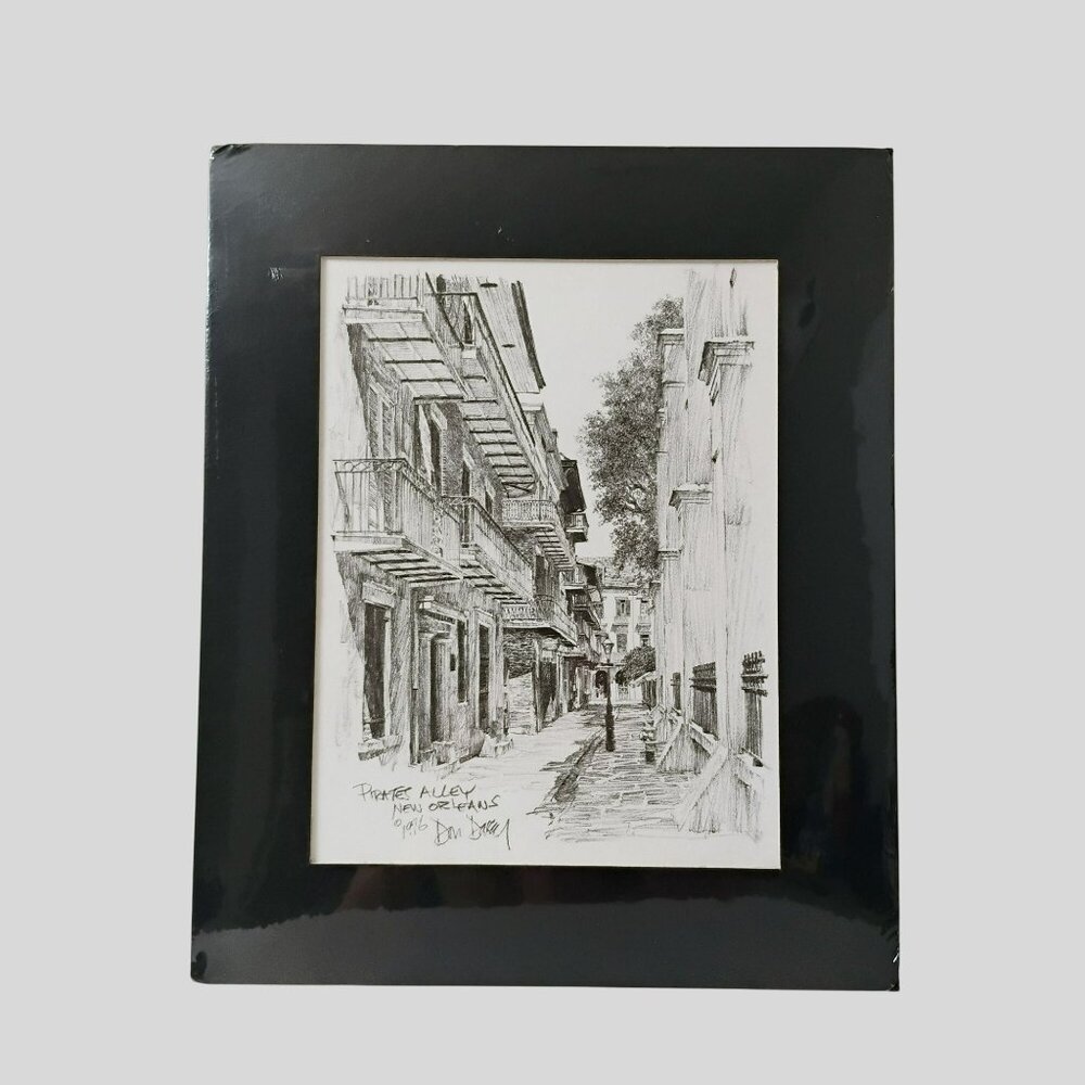 Don Davey New Orleans Art Print, Pirates Alley, 1976, Original Packaging 16x13